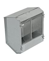 galvanized hanging feeder, two-chamber, for rabbits, 3 l