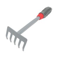 TOPTRADE metal rake, 5 teeth, PP handle, length 28 cm