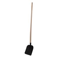 standard steel shovel, black paint, bent shaft