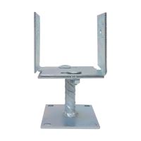 TOPTRADE anchor foot, adjustable, on screws, 80 - 150 mm x 90 mm, galvanized (8)