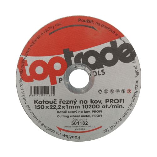 TOPTRADE cutting disc, for metal, 150 x 22,2 x 1 mm