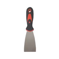 TOPTRADE stainless steel scraper, rubber ergonomic handle, 50 mm, profi