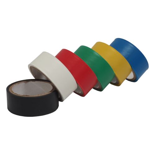 TOPTRADE PVC electro-insulation tape, colour, 19 x 0,13 mm x 3 m, 6 pcs/set