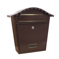 mail box,metal,brown, 370 x 364 x 134 mm