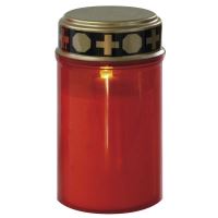 LED candle cemetery, red, power 2 x AA, 1.5 V