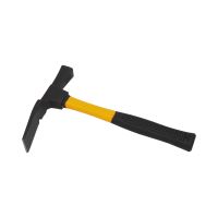 bricklaying hammer, fiberglass shaft and rubberized  handle, with pull up, 600g