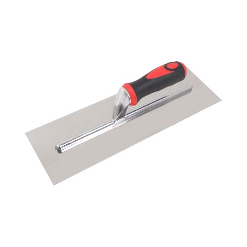 TOPTRADE stainless steel trowel, with rubberized handle, smooth, 360x120 mm, profi