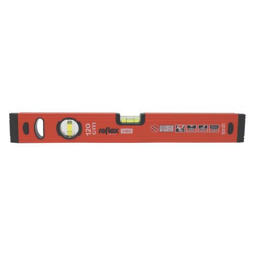 TOPTRADE spirit level Reflex #RED, 2 vials, 1200 mm (1)