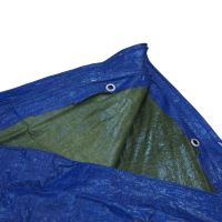 TOPTRADE covering tarpaulin, blue/green, with metal eyelets, round, O 3,6 m, profi