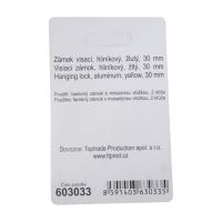 TOPTRADE padlock, yellow, 30 mm (2)