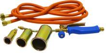 TOPTRADE heating torch PB, hose 3m,regulating valve,mixing chamber, O30,40,50 x450mm,profi