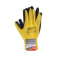 TOPTRADE Polycotton gloves, with latex palm and knitwear, size 10