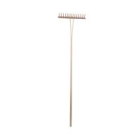 rake with a handle, all-wooden