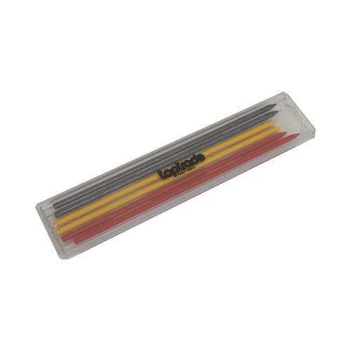 TOPTRADE replacement lead, for carpenter's pencil 600209, 6 pcs, mixed colors, 120 mm