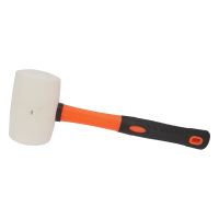 rubber hammer, white, fiberglass handle, O 70 mm / 900 g, profi