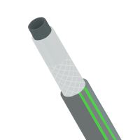 TOPTRADE garden hose, grey-green, opaque, 3/4", 10 m, profi (3)