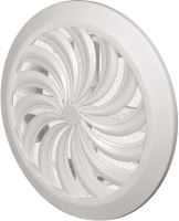 ventilation grid, plastic, white, round, fan-shaped ribbing, mesh,O 135 / 100 mm