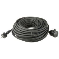 extension cord, rubber, black,  20 m, ~ 250 V / 16 A