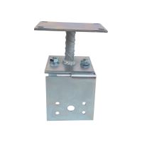 TOPTRADE anchor foot, adjustable, on screws, 80 - 150 mm x 90 mm, galvanized