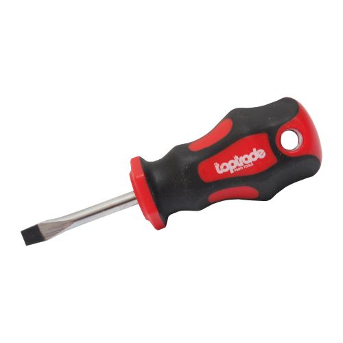 TOPTRADE screwdriver flat, short, magnetic, S2, 5 x 38 mm