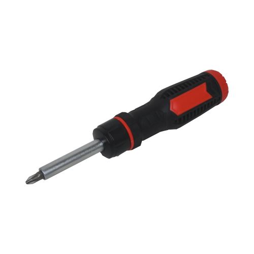 TOPTRADE ratchet screwdriver, with bits, set of 13 pcs