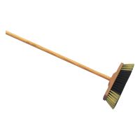 broom, unpainted, with wooden handle