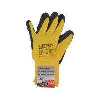 nylon gloves, with latex palm and knit, size 9