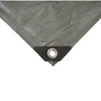 TOPTRADE covering tarpaulin, silver, with metal eyelets, 2 x 10 m, 100 g / m2 (1)