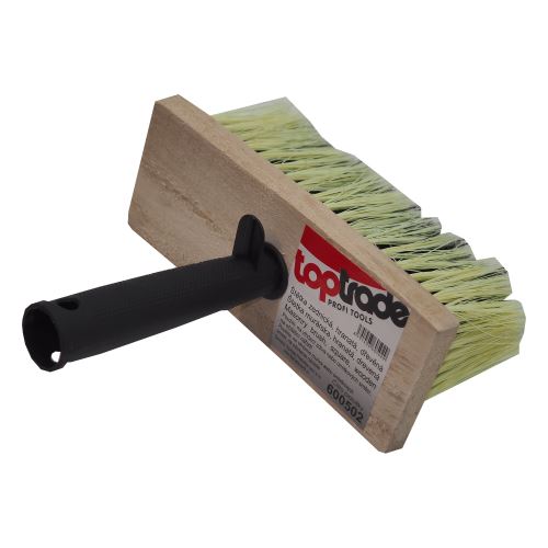 TOPTRADE wooden mason‘s brush, square, plastic handle