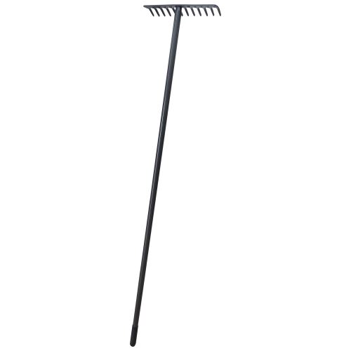 TOPTRADE metal rake, 14 teeth, metal handle, length 1500mm, Profi