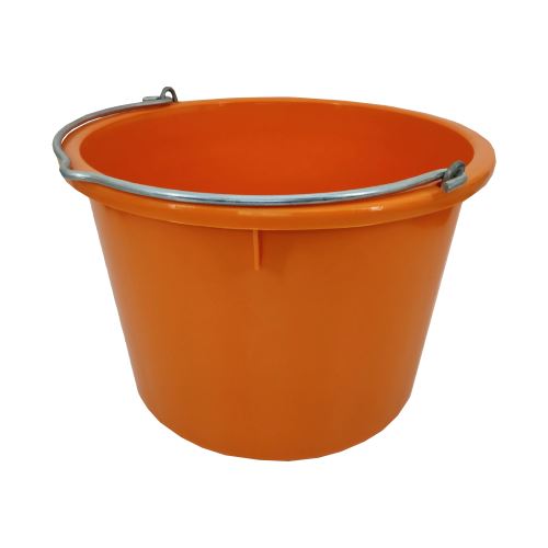 TOPTRADE plastic bucket, extra strong, orange, 20 l, with TÜV/GS certification