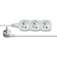 extension cord, white, 3 sockets without switch,  5 m, ~ 250 V / 10 A