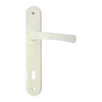 ALU door handle, white, key - hole, 90 mm