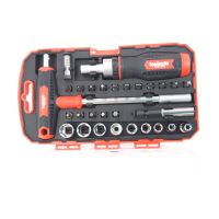 TOPTRADE ratchet screwdriver + "T" screwdriver, with bits and heads, set of 29 pcs (6)
