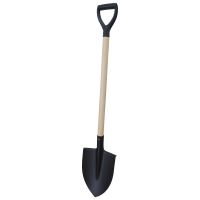 sharp spade ,wooden  shaft, Y