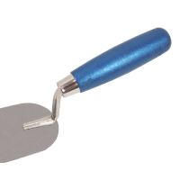 TOPTRADE stainless steel trowel, plastering, wooden handle, 100 x 60 mm (4)