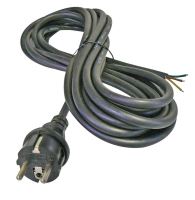 flexo cord, rubber, black, straight plug, indivisible, 3 m, cable 3 x 1.5 mm