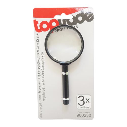 TOPTRADE magnifier - 3x magnification, plastic frame, 65mm