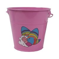 TOPTRADE children garden tool - metal bucket, pink colour, 1,2L (3)