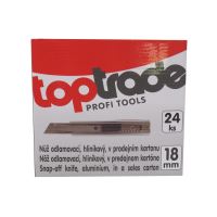 TOPTRADE break-off knife, aluminum, in sales carton, set of 24 pcs., 18 mm