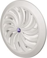 ventilation grid, plastic, white, round, fan-shaped ribbing,mesh,O 135 / 100 mm