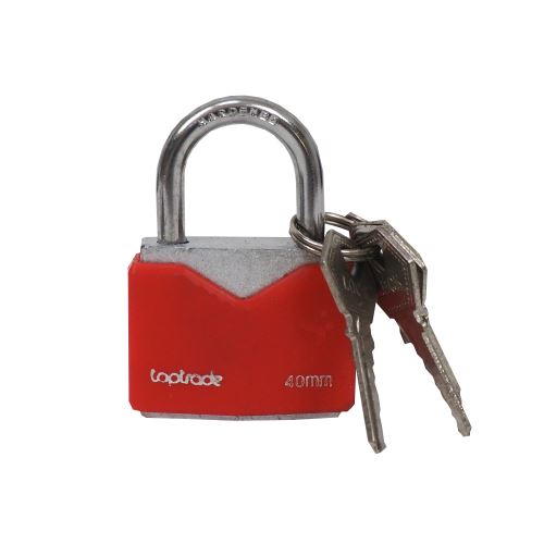 TOPTRADE padlock, blue, 5 keys, 40 mm
