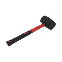 TOPTRADE rubber hammer, black, fiberglass handle, O 70 mm / 900 g, profi (2)