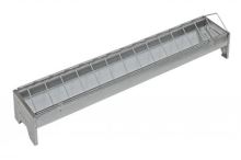 galvanized feeder, with folding grid, for poultry, 1 000 x 130 x 150 mm