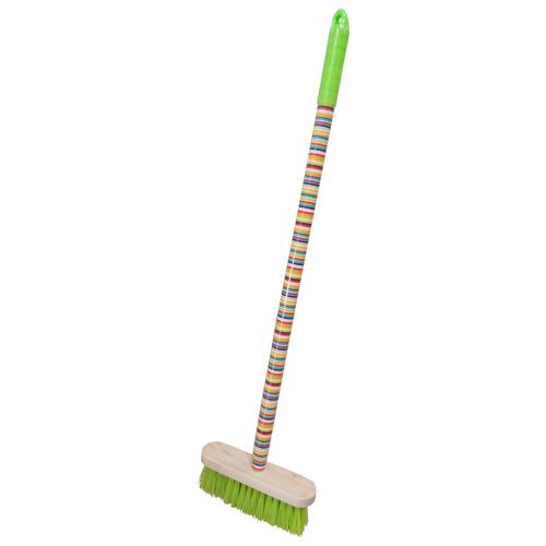 TOPTRADE children garden tool - floor brush, rainbow long handle, 76cm