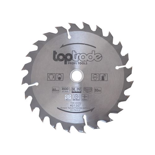 TOPTRADE saw blade, for wood, SK blades, 24 teeth, 180 x 2.2 x 20/16 mm