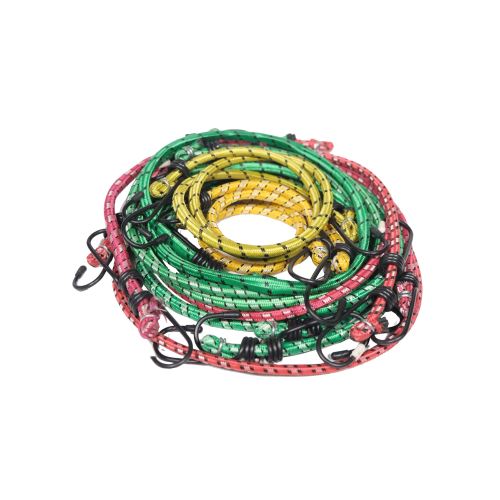 TOPTRADE rubber rope,clamping,small hooks,O 10mm, set 12pcs,  á 2pcs 30,45,60,76,90,130 cm