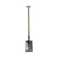 TOPTRADE square spade, hammer finish, wooden shaft¨T¨