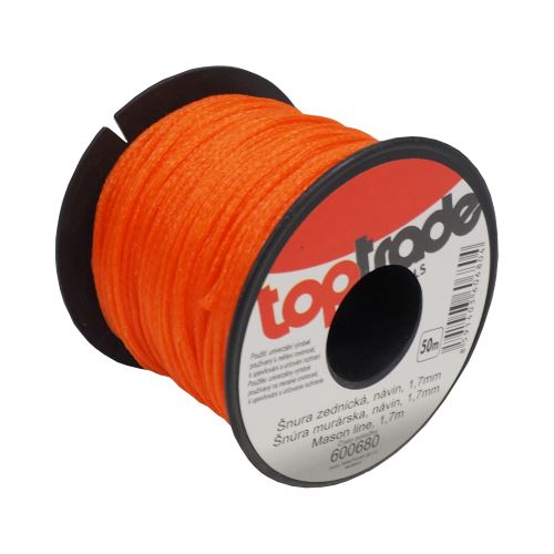 TOPTRADE mason's cord, PE, 1,7 mm x 50 m, orange