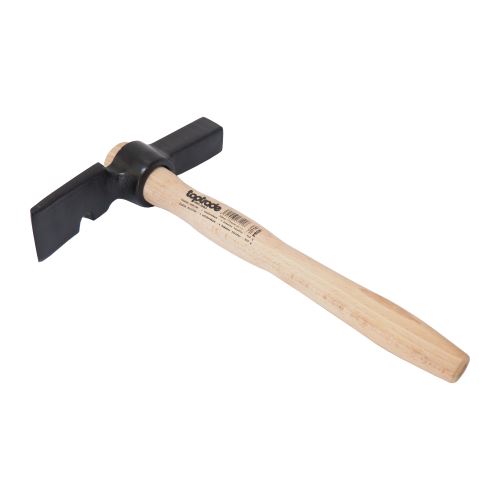 TOPTRADE mason´s hammer, wooden - beech handle, with pull up, 650g